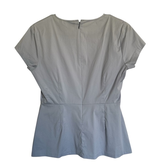 Theory Light Blue Peplum Short Sleeves Blouse Size S - Picture 3 of 8